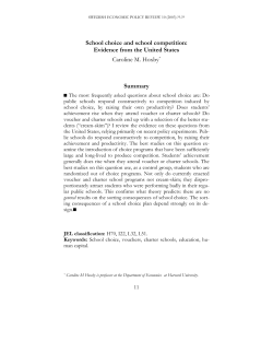 School choice and school competition