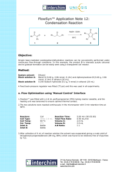 FlowSyn&trade; Application Note 12: Condensation Reaction