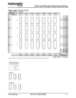 Unit and Rough Opening Sizing - Therma