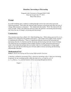 Situation Three Increasing or Decreasing