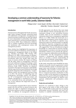 Developing a common understanding of taxonomy for fisheries