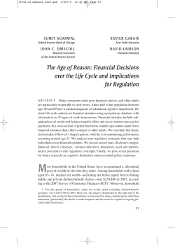 The Age of Reason: Financial Decisions over the Life Cycle and