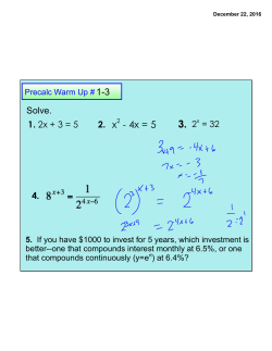 1. 2x + 3 = 5 2. x2 - 4x = 5 Solve.