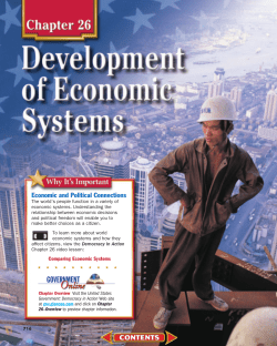 Chapter 26: Development of Economic Systems