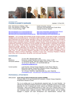 Curriculum Vitae - Department of Biological Sciences