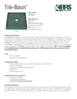 Tile-Basin&reg; Data Sheet