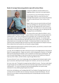 Beads of courage help young patients cope with serious illness