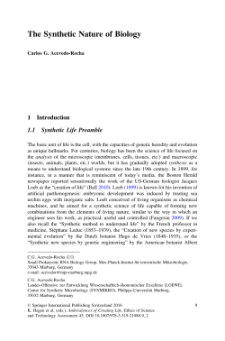 The Synthetic Nature of Biology