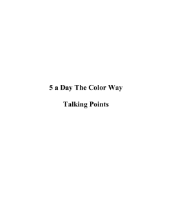 5 a Day The Color Way Talking Points
