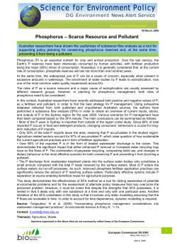 Phosphorus &ndash; Scarce Resource and Pollutant