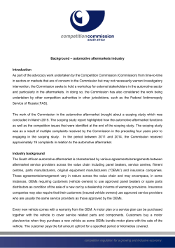 Background – automotive aftermarkets industry