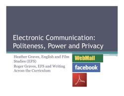 Electronic Communication: Politeness, Power and Privacy