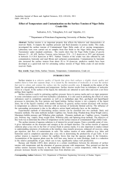 Effect of Temperature and Contamination on the Surface Tension of