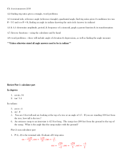 Ch 4 test tomorrow 2/18 4.2: finding trig ratios given a triangle, word