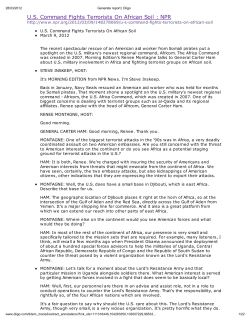 US Command Fights Terrorists On African Soil