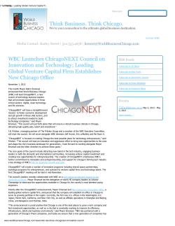 Think Business. Think Chicago. WBC Launches ChicagoNEXT