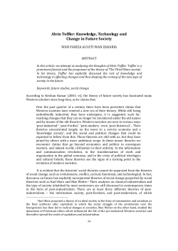 Alvin Toffler: Knowledge, Technology and Change in Future Society