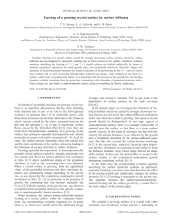 Faceting of a growing crystal surface by surface