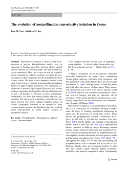 The evolution of postpollination reproductive isolation inCostus