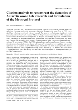 Citation analysis to reconstruct the dynamics of Antarctic ozone hole