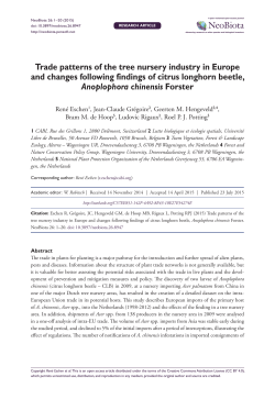 Trade patterns of the tree nursery industry in Europe and changes
