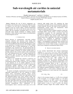 Sub-wavelength air cavities in uniaxial metamaterials