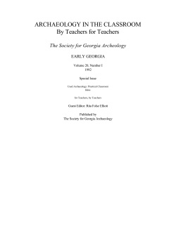 Archaeology in the Classroom: By Teachers for Teachers&mdash;Used