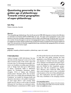 Questioning generosity in the golden age of philanthropy