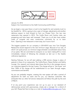 January 12, 2016 Subject: Our Commitment to Our