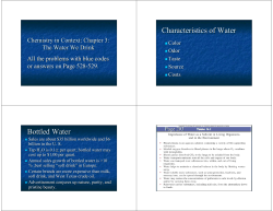 Characteristics of Water Bottled Water