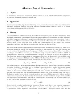 Absolute Zero of Temperature