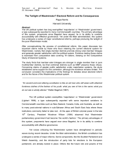 The Twilight of Westminster?