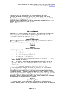 Nationality Act - Gesetze im Internet