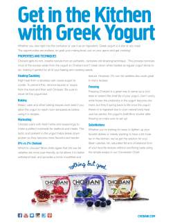 CHOBANI.COM PROPERTIES AND TECHNIQUES Heating