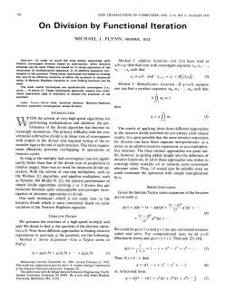 On Divisionby Functional Iteration