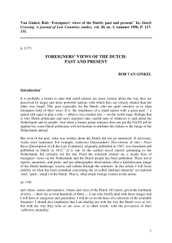 Van Ginkel, Rob, Foreigners` views of the Dutch