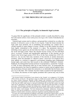 Cassese - Principle of legality - Graduate Institute of International