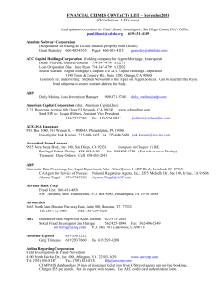 FINANCIAL CRIMES CONTACTS LIST &ndash; November2010