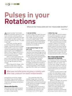 Pulses in your Rotations - Saskatchewan Pulse Growers