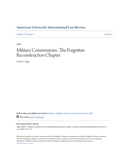 Military Commissions - Digital Commons @ American University