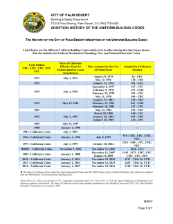 History of Uniform Building Code Adoptions