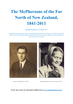The McPhersons of the Far North of New Zealand, 1841-2011