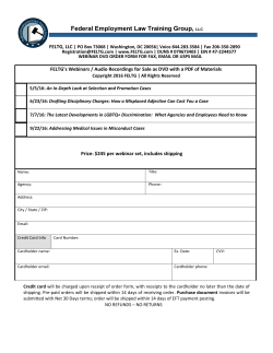 Order Form - Federal Employment Law Training Group