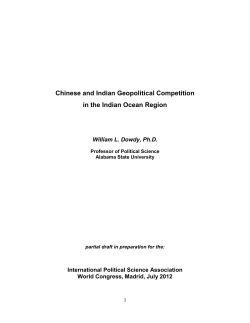 Chinese and Indian Geopolitical Competition in the Indian Ocean
