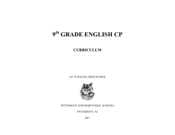 Grade 9 English CP Curriculum Aug 2011