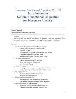 Language, Function and Cognition, 2011-12