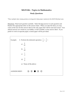 MGF1106 ~ Topics in Mathematics