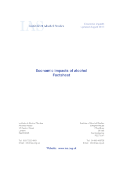 Economic impacts of alcohol Factsheet
