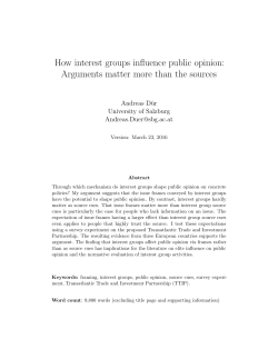 How interest groups influence public opinion: Arguments matter
