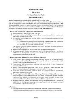 Fire Hazard Reduction Notice (FIREBREAK NOTICE